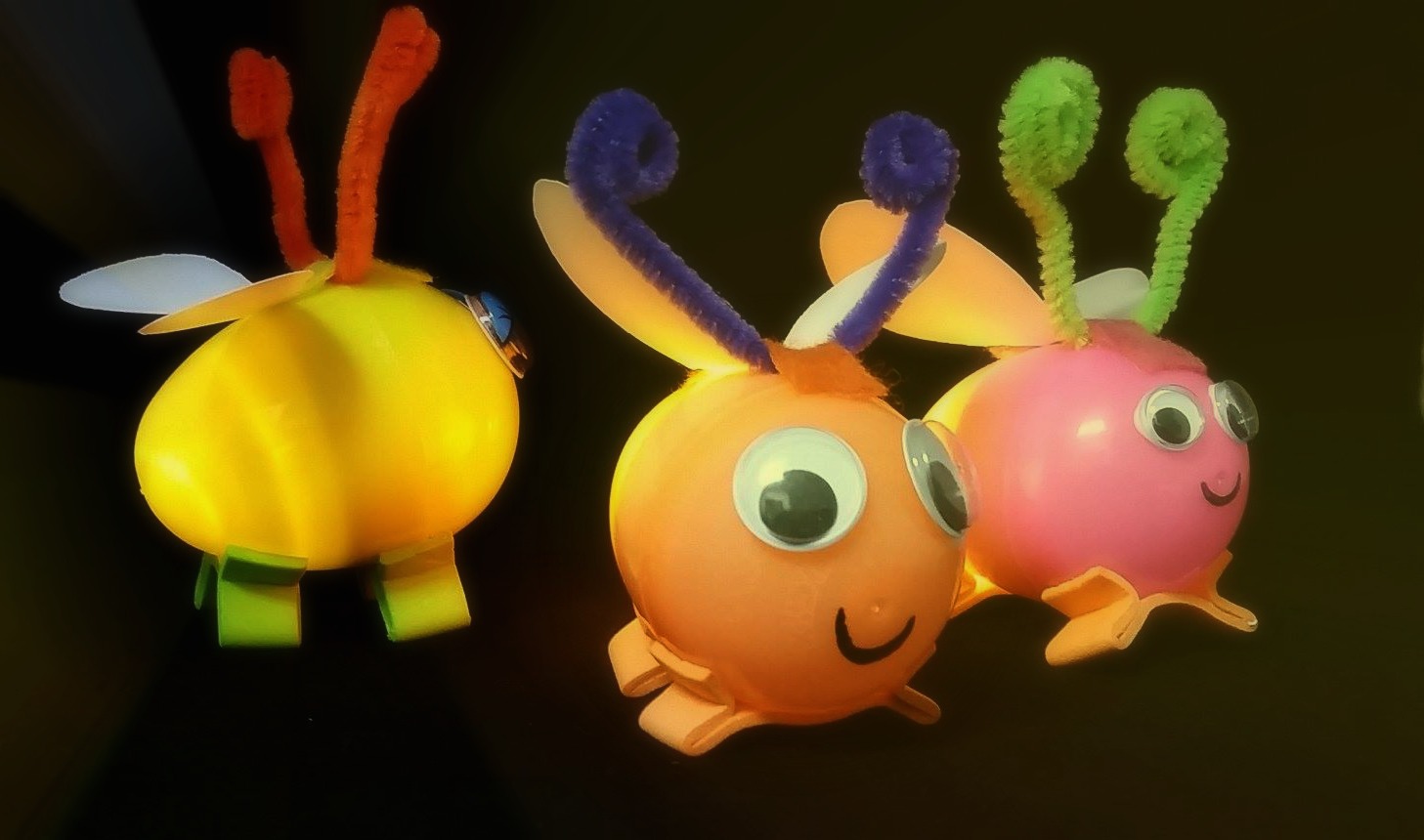 DIY Glow Bugs Using Plastic Eggs