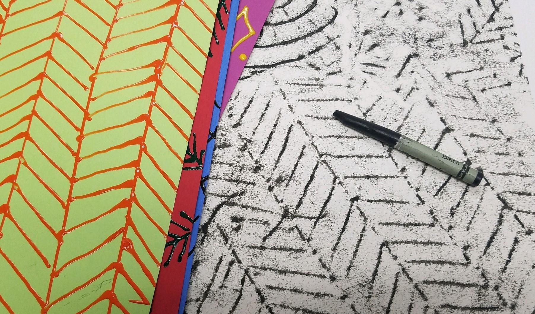 Black Crayon Rubbing Resist Activity