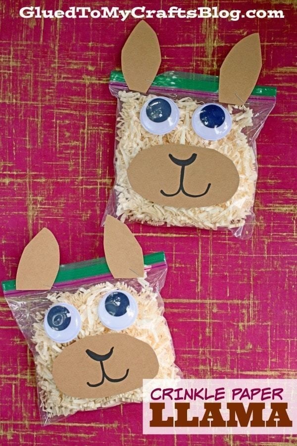 Crinkle Paper Llama - Glue To My Crafts Blog