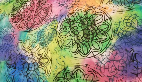Mandala Print Table Runner close up