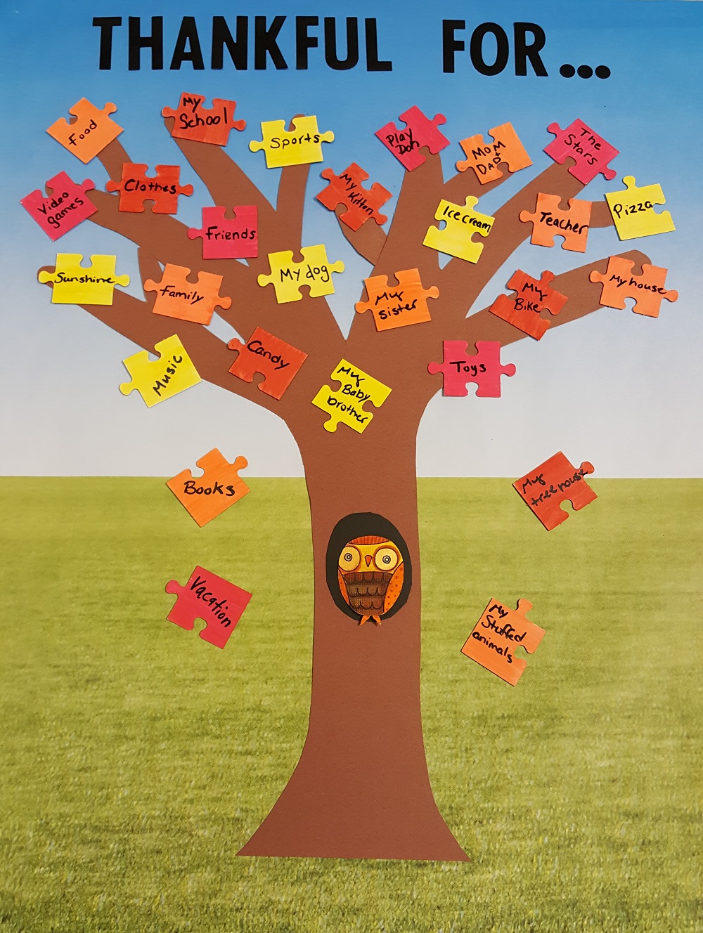 Thanksgiving Puzzle Tree Craft for the Classroom