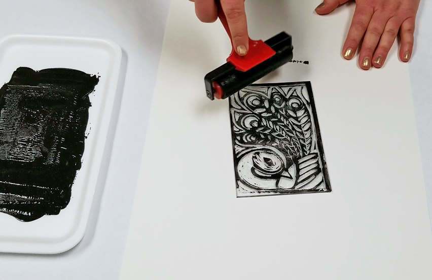 block printing linoleum