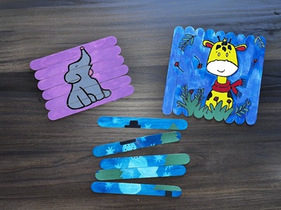 DIY Popsicle Stick Puzzle Craft for Kids