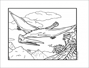 dinosaur themed coloring page