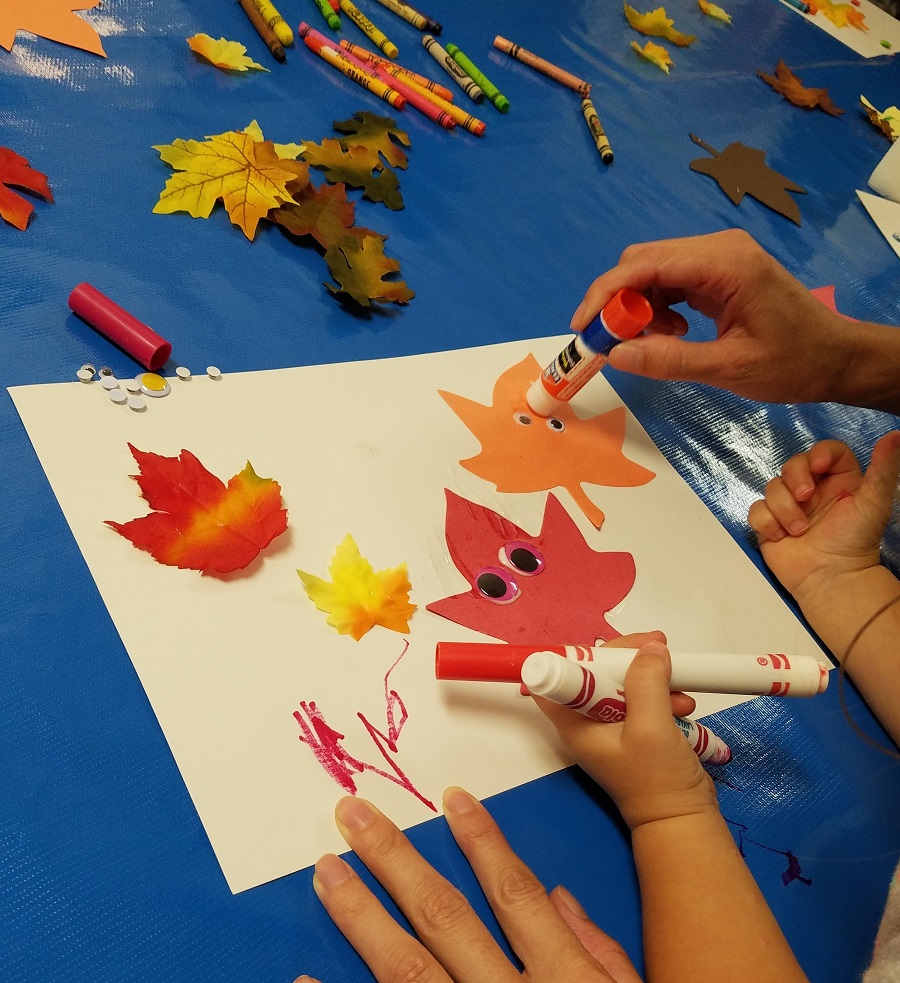 fall leaf people