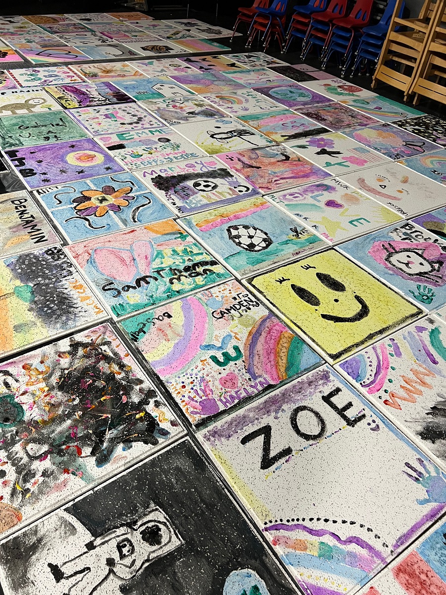 family paint night tiles