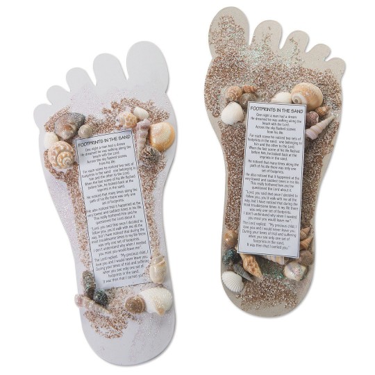 footprints seashell