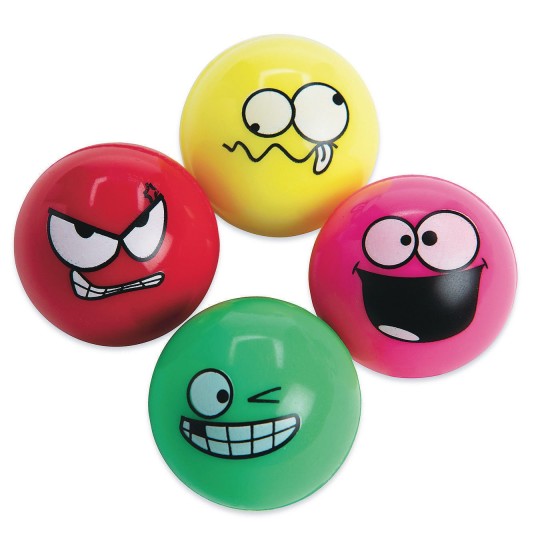 funny face emoji bounce balls
