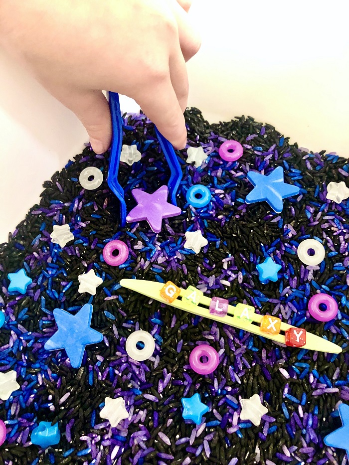 galaxy sensory bin