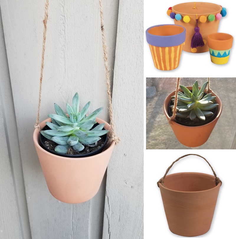 hanging terra cotta pot