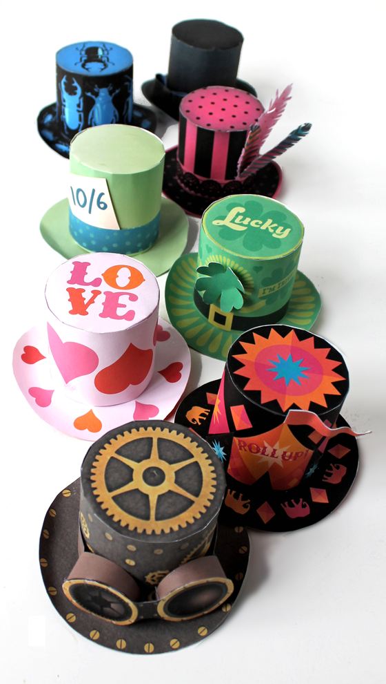 Mini Paper Top Hats Paper Crafts Top Hat Alice in Wonderland