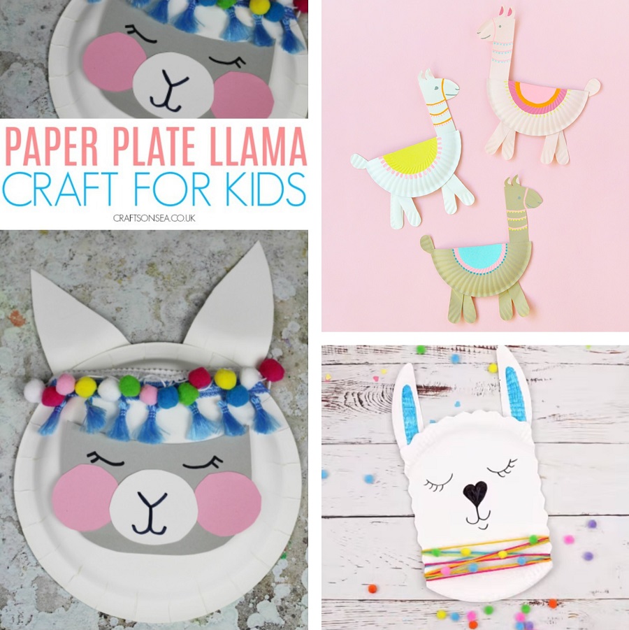 paper plate llama crafts for kids