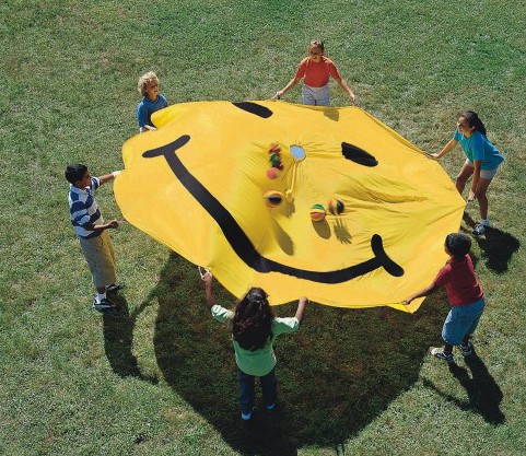 smiley face parachute