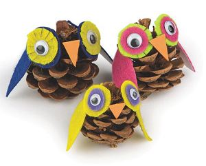 owl pinecone craft