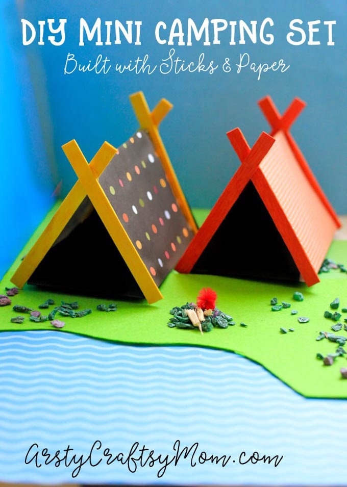popsicle stick camping tent craft