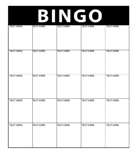 printable bingo template
