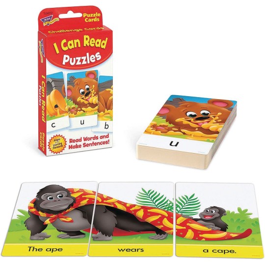 puzzle challenge cards for reading