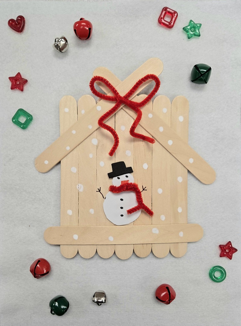 DIY Craft Stick Snowman Winter Holiday Decor