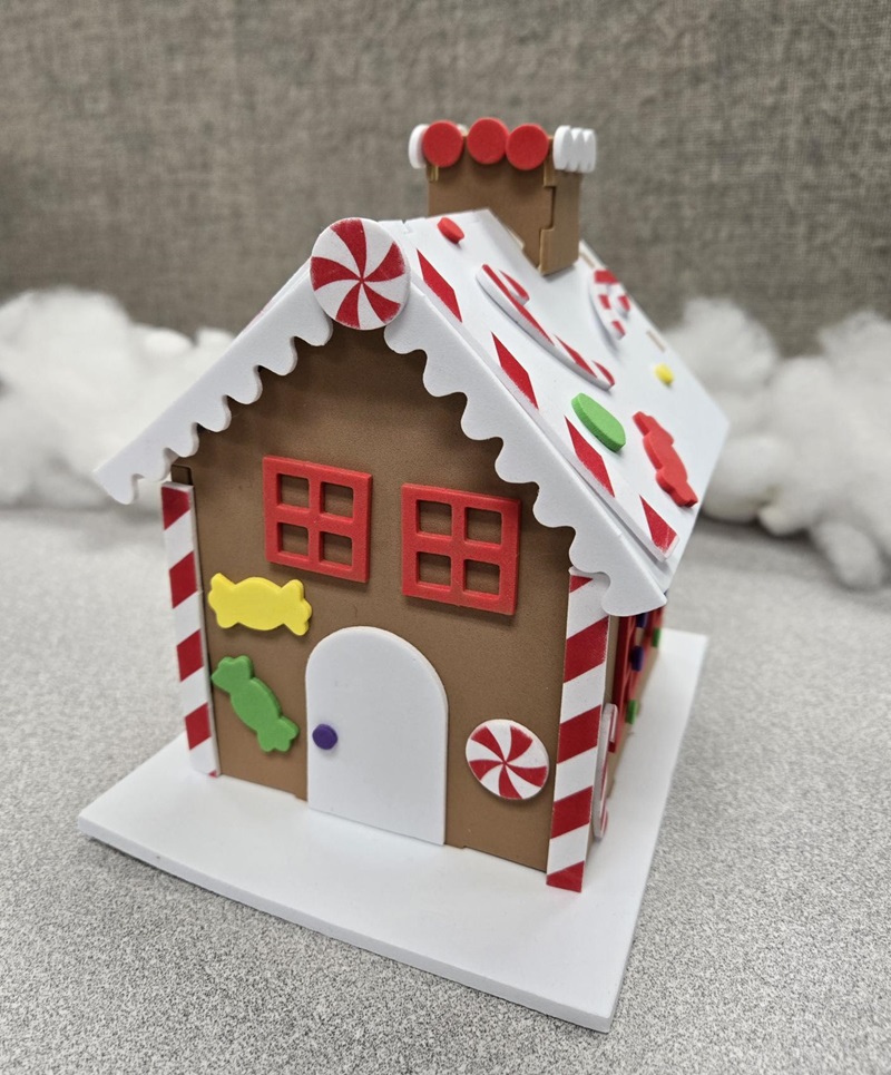 Foam Gingerbread House Holiday Themed Craft Kit