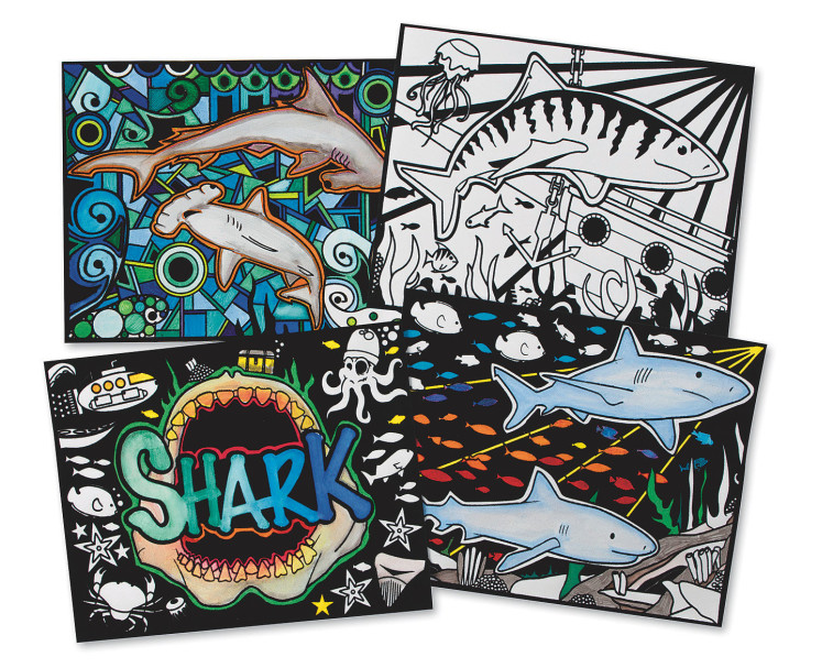 shark velvet art posters