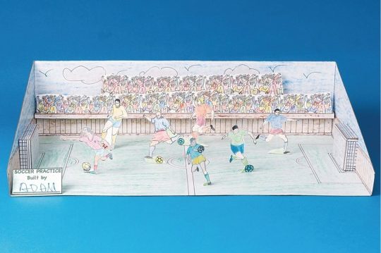 soccer field diorama