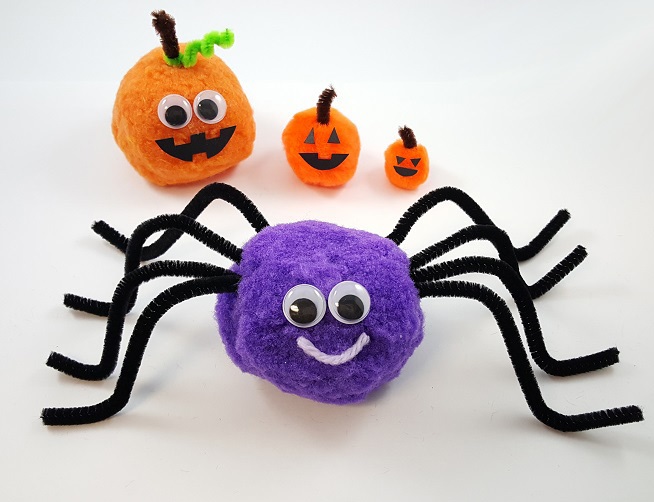 Halloween pom pom crafts