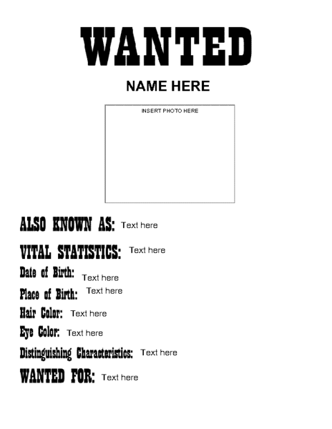 blank WANTED poster