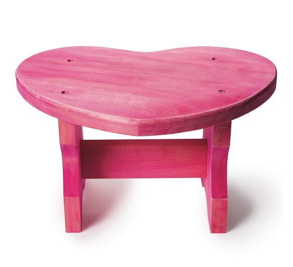 wooden heart stool