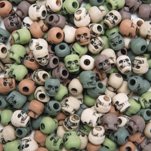 15 1/2'' 23x18mm Multi-Color Skull Beads-0553-72