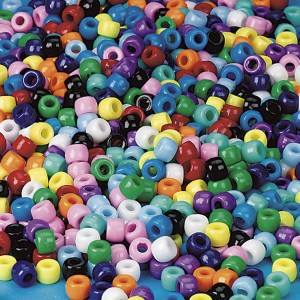 Ocean Blue Mix Craft Pony Beads 6 x 9mm, Bulk Assorted, USA Made