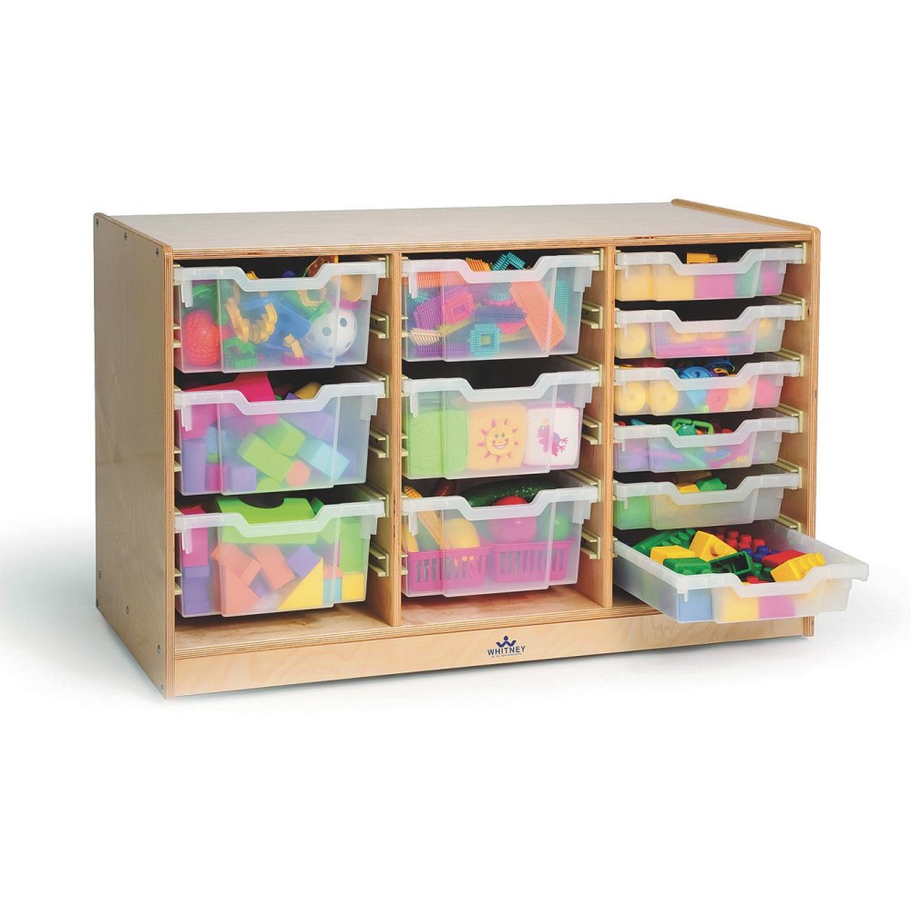 Whitney Brothers ® Clear 12-Drawer Triple Column Mobile Storage Cabinet