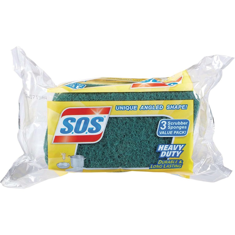 HeavyDuty Angled Scrubber Sponges 3Pack