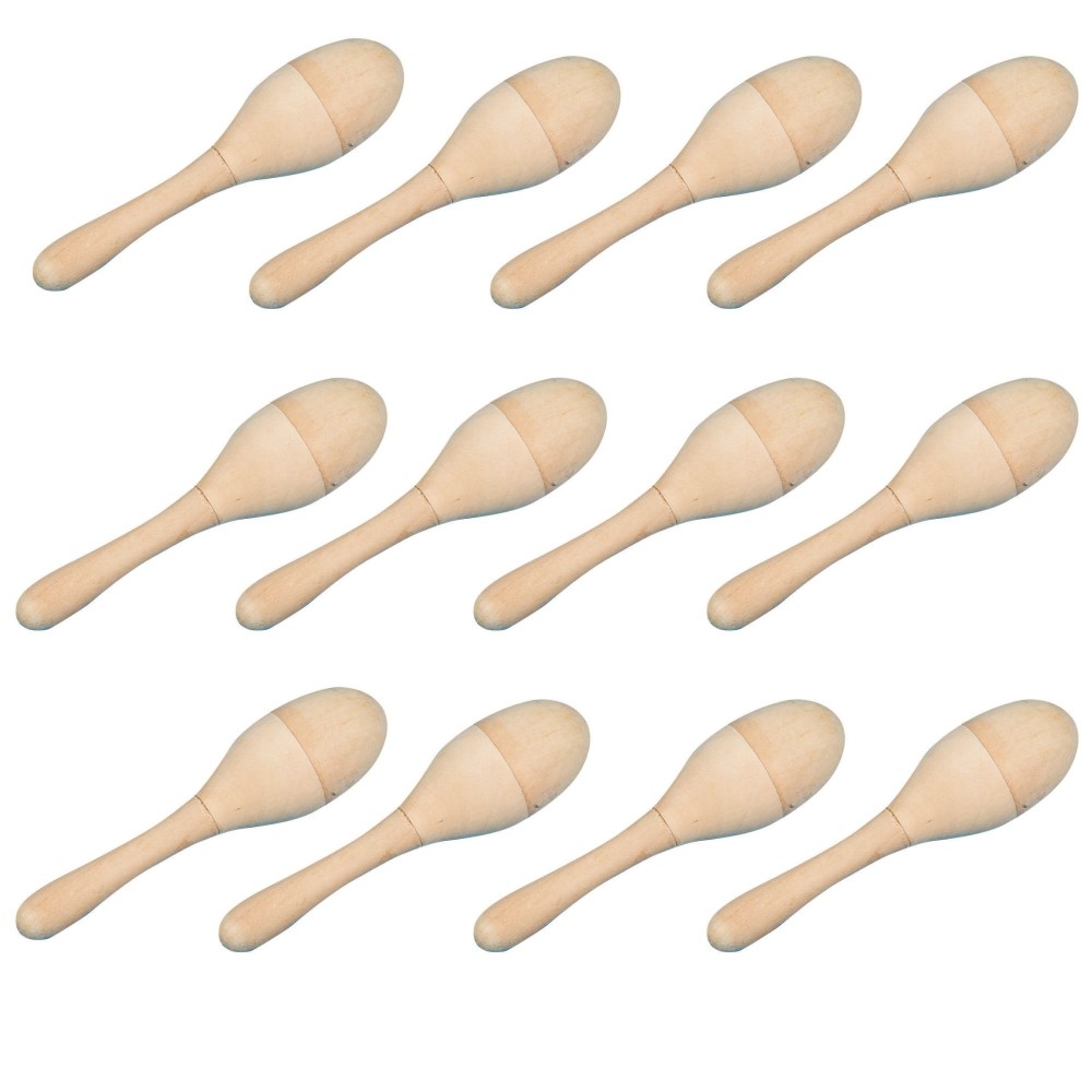 Unfinished Wooden Maracas (Pack of 12)